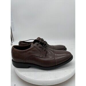NUNN BUSH Mens Size 8W Round toe Oxford brown Dress Shoe Comfort gel Memory Foam